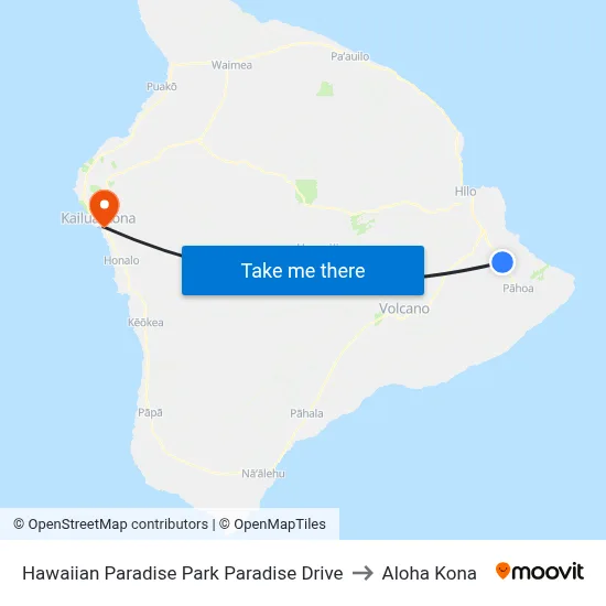 Hawaiian Paradise Park  Paradise Drive to Aloha Kona map