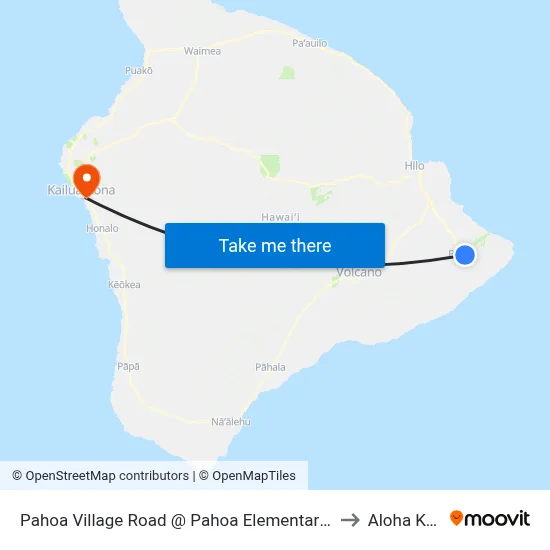 Pahoa Village Road @ Pahoa Elementary School to Aloha Kona map