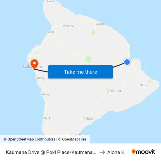 Kaumana Drive @ Poki Place/Kaumana Terrace to Aloha Kona map