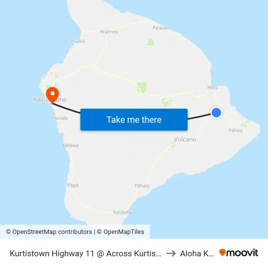 Kurtistown Highway 11 @ Across Kurtistown Park to Aloha Kona map