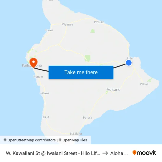 W. Kawailani St @ Iwalani Street - Hilo Life Care Center to Aloha Kona map