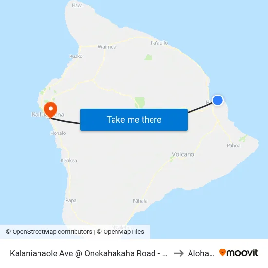 Kalanianaole Ave @ Onekahakaha Road - Onekahakaha Beach Park to Aloha Kona map