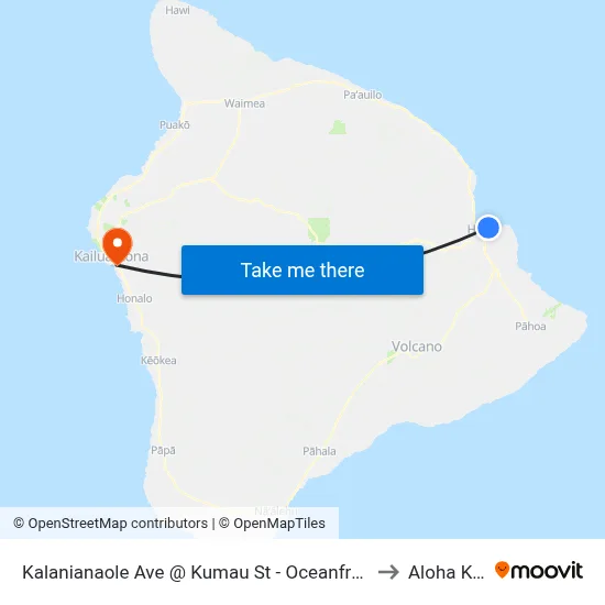 Kalanianaole Ave @ Kumau St - Oceanfront Kitchen to Aloha Kona map