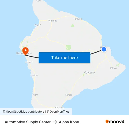 Automotive Supply Center to Aloha Kona map