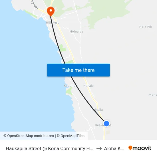 Haukapila Street @ Kona Community Hospital to Aloha Kona map