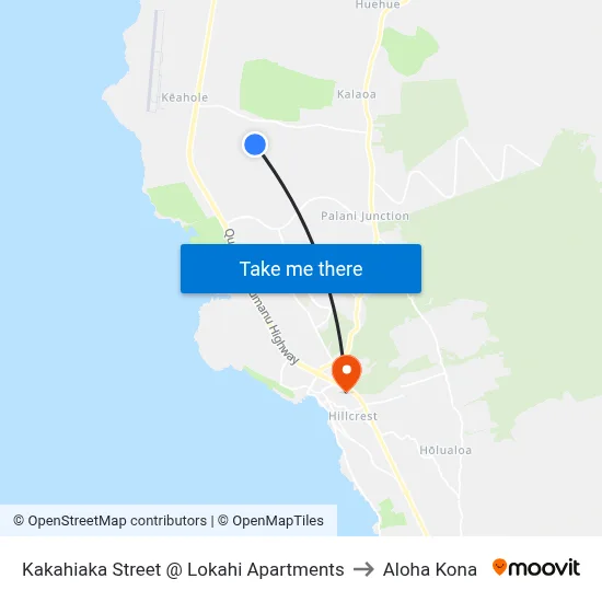 Kakahiaka Street @ Lokahi Apartments to Aloha Kona map