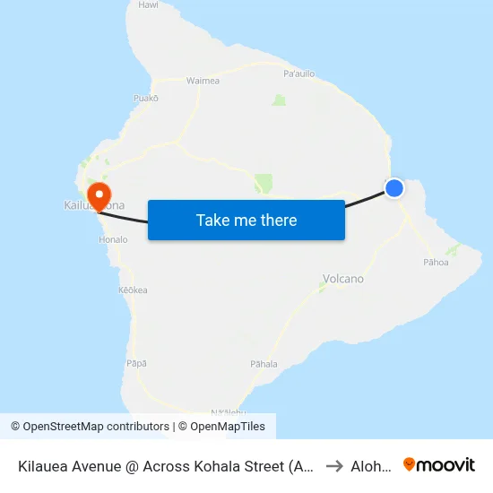 Kilauea Avenue @ Across Kohala Street (Across From Hilo Shopping Center) to Aloha Kona map