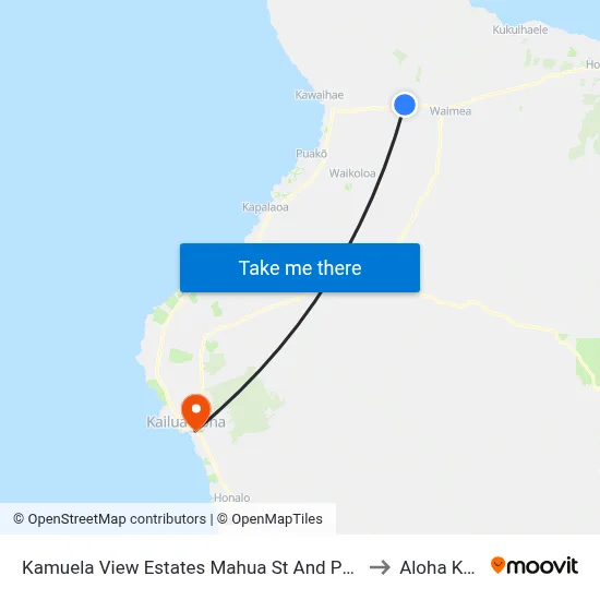 Kamuela View Estates Mahua St And Pauahi St to Aloha Kona map