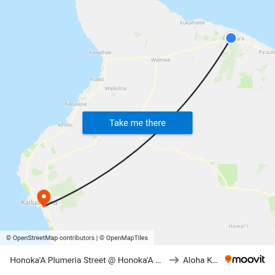 Honoka'A Plumeria Street @ Honoka'A Hospital to Aloha Kona map