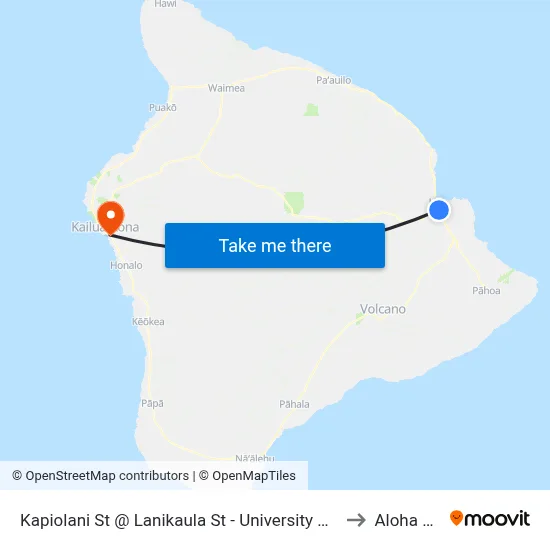 Kapiolani St @ Lanikaula St - University Of Hawai'I-Hilo to Aloha Kona map