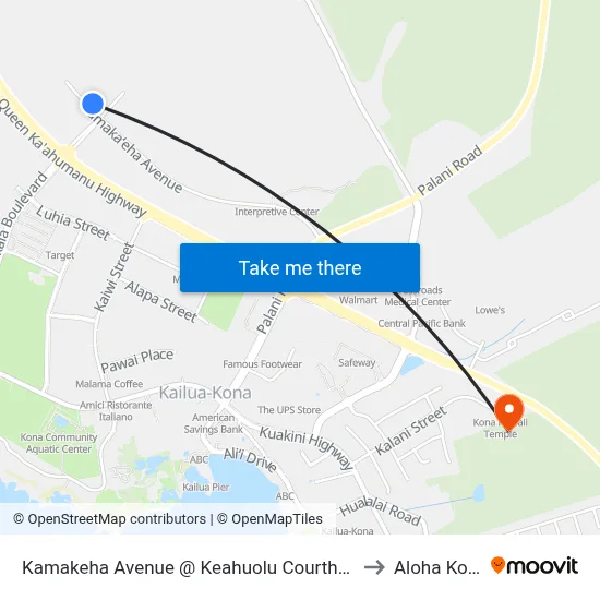 Kamakeha Avenue @ Keahuolu Courthouse to Aloha Kona map