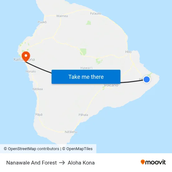 Nanawale And Forest to Aloha Kona map