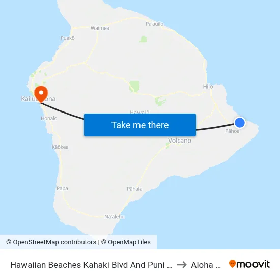 Hawaiian Beaches Kahaki Blvd And Puni Mauka Loop S to Aloha Kona map