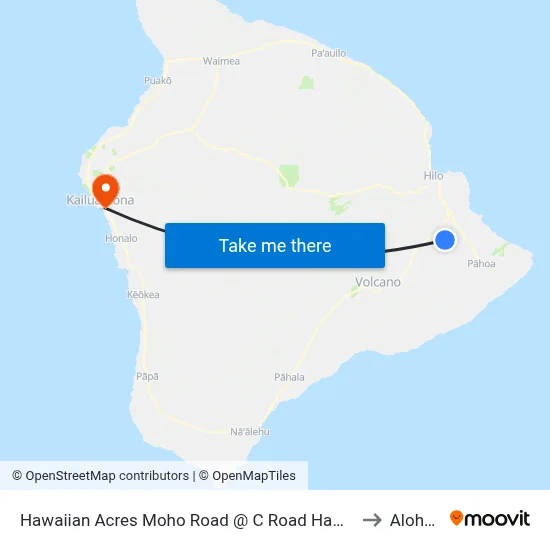 Hawaiian Acres Moho Road @ C Road Hawaiian Acres Community Center to Aloha Kona map