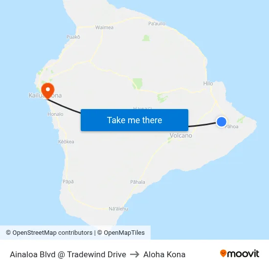 Ainaloa Blvd @ Tradewind Drive to Aloha Kona map