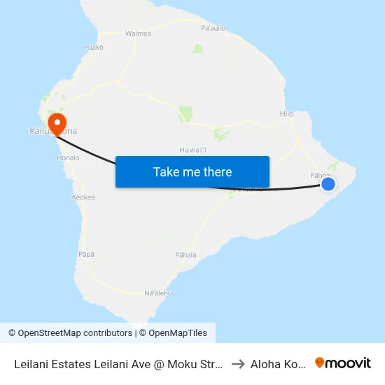 Leilani Estates Leilani Ave @ Moku Street to Aloha Kona map