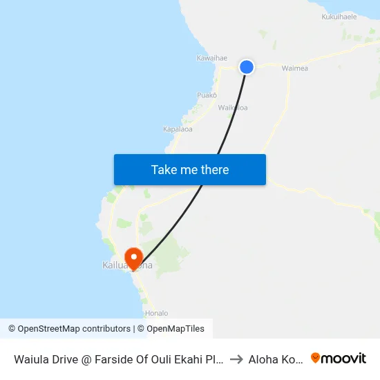 Waiula Drive @ Farside Of Ouli Ekahi Place to Aloha Kona map