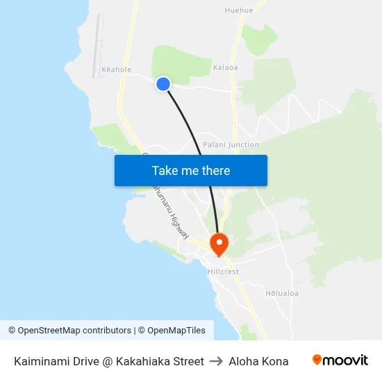 Kaiminami Drive @ Kakahiaka Street to Aloha Kona map