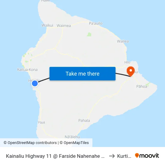 Kainaliu Highway 11 @ Farside Nahenahe Loop (Teshima's Restaurant) to Kurtistown map