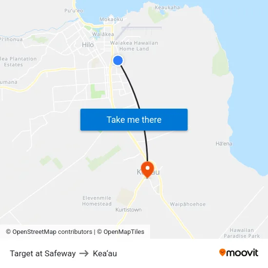 Target at Safeway to Kea‘au map