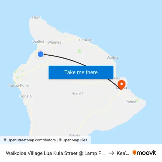 Waikoloa Village Lua Kula Street @ Lamp Post 22 to Kea‘au map