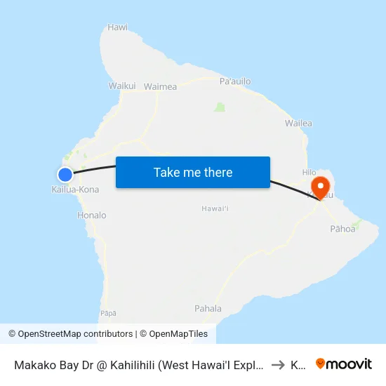 Makako Bay Dr @ Kahilihili (West Hawai'I Explorations Academy/Natural Energy Lab) to Kea‘au map