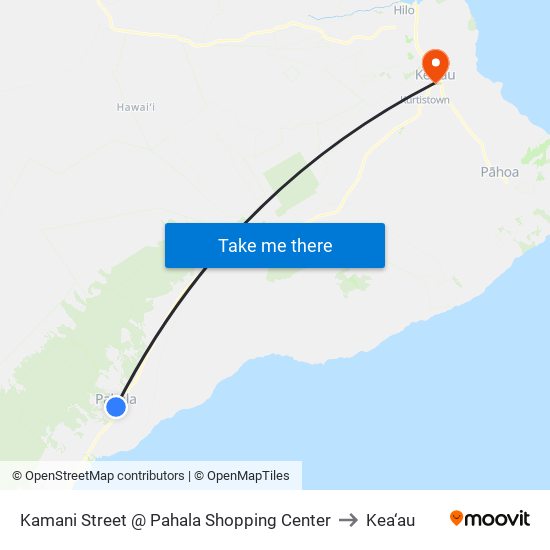 Kamani Street @ Pahala Shopping Center to Kea‘au map