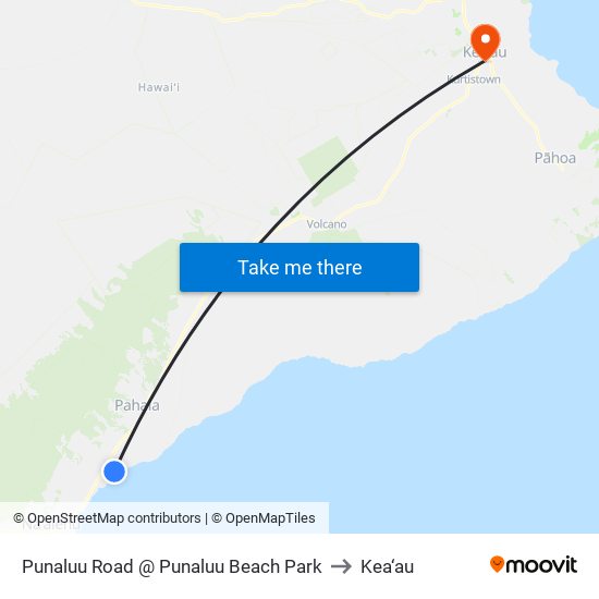 Punaluu Road @ Punaluu Beach Park to Kea‘au map