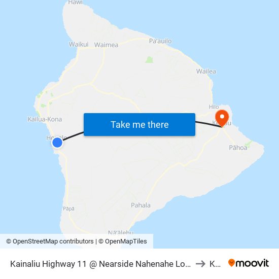 Kainaliu Highway 11 @ Nearside Nahenahe Loop (Across Teshima's Restaurant) to Kea‘au map