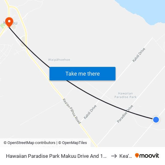 Hawaiian Paradise Park Makuu Drive And 16th Ave to Kea‘au map
