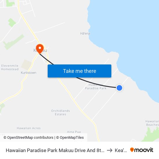 Hawaiian Paradise Park Makuu Drive And 8th Ave to Kea‘au map