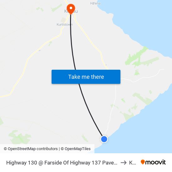 Highway 130 @ Farside Of Highway 137 Pavement Shoulder (Kaimu Beach Park) to Kea‘au map