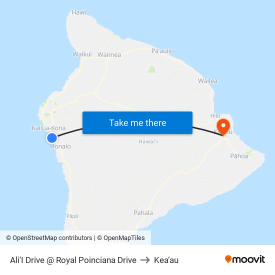 Ali'I Drive @ Royal Poinciana Drive to Kea‘au map
