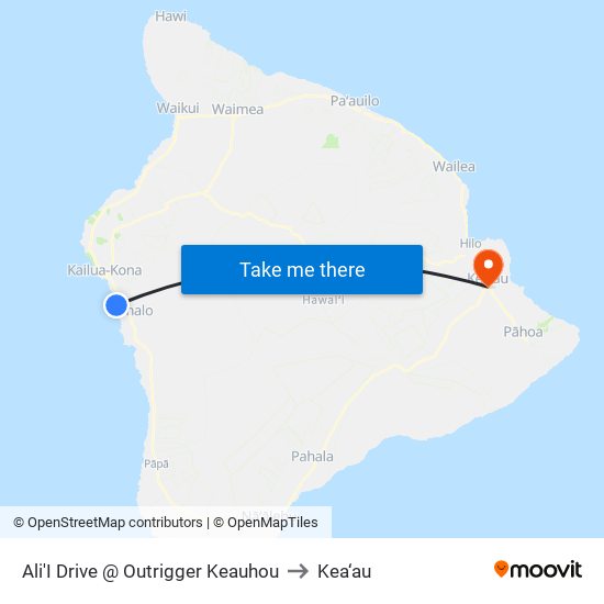 Ali'I Drive @ Outrigger Keauhou to Kea‘au map