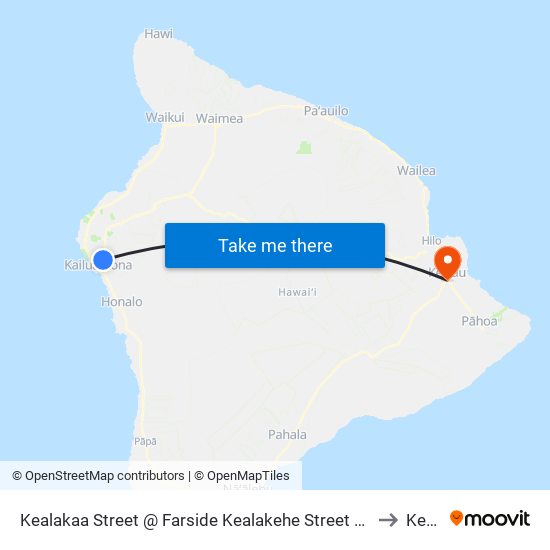 Kealakaa Street @ Farside Kealakehe Street (Across Jack Hall) to Kea‘au map