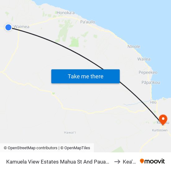 Kamuela View Estates Mahua St And Pauahi St to Kea‘au map