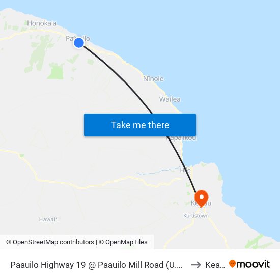 Paauilo Highway 19 @ Paauilo Mill Road (U.S. Post Office) to Kea‘au map