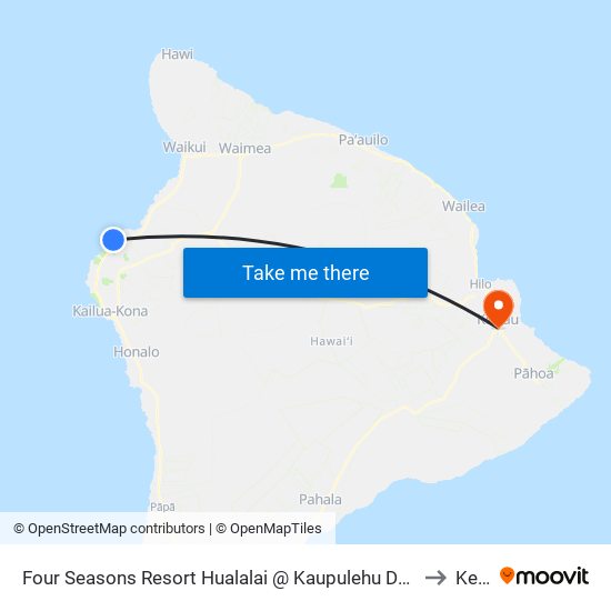 Four Seasons Resort Hualalai @ Kaupulehu Dr (Employee Parking Lot C) to Kea‘au map