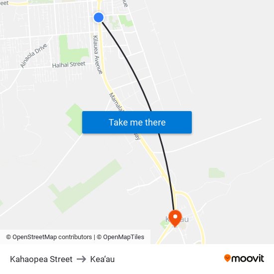 Kahaopea Street to Kea‘au map