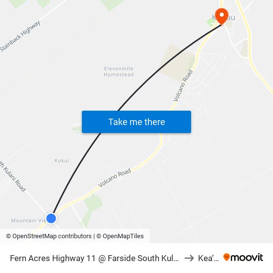 Fern Acres Highway 11 @ Farside South Kulani Road to Kea‘au map