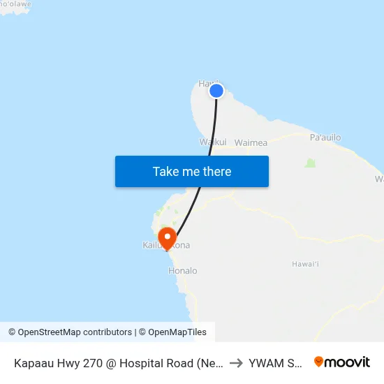 Kapaau Hwy 270 @ Hospital Road (Nearside) to YWAM Ships map