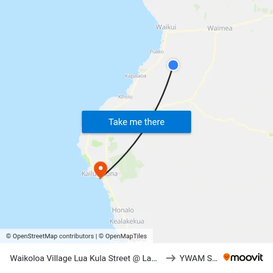 Waikoloa Village Lua Kula Street @ Lamp Post 22 to YWAM Ships map