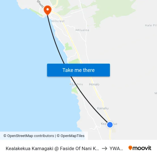 Kealakekua Kamagaki @ Faside Of Nani Kupuna Place Public Parking Lot to YWAM Ships map