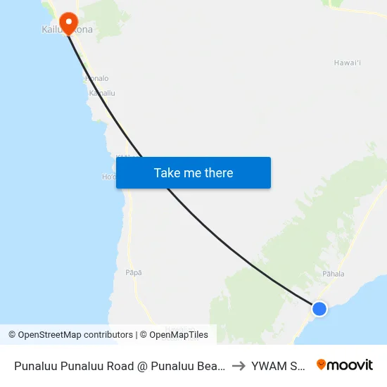 Punaluu Punaluu Road @ Punaluu Beach Park to YWAM Ships map