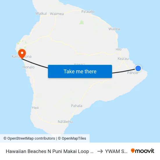 Hawaiian Beaches N Puni Makai Loop And Oio St to YWAM Ships map