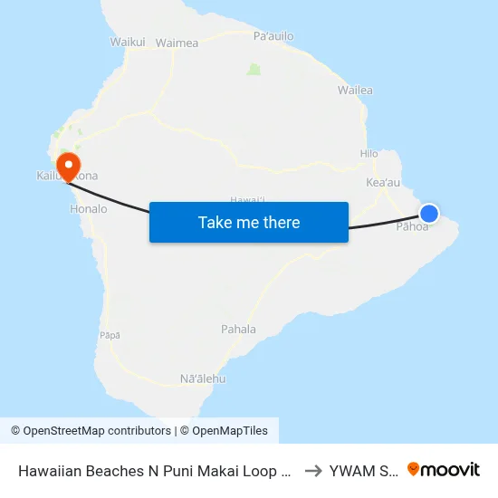 Hawaiian Beaches N Puni Makai Loop And Niuhi St to YWAM Ships map