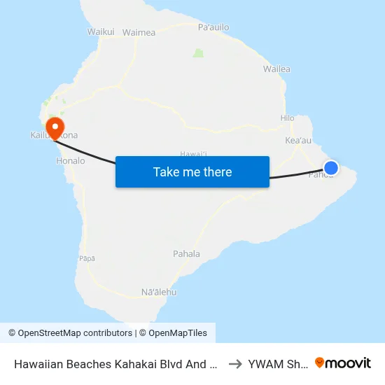 Hawaiian Beaches Kahakai Blvd And Kala St to YWAM Ships map