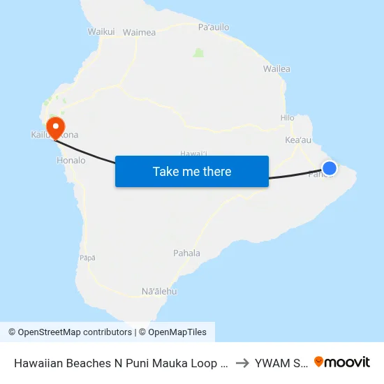 Hawaiian Beaches N Puni Mauka Loop And Honu St to YWAM Ships map