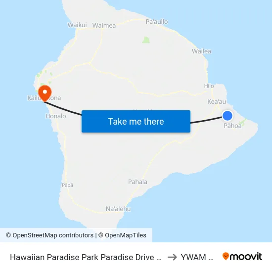 Hawaiian Paradise Park Paradise Drive And 25th Ave to YWAM Ships map