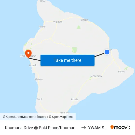 Kaumana Drive @ Poki Place/Kaumana Terrace to YWAM Ships map